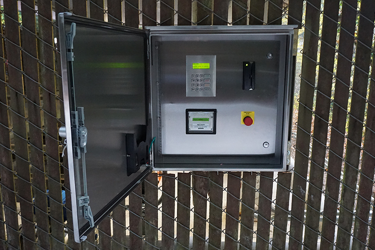 A Portalogic FS-20 Bulk Water Fill Station at the Occidental Wastewater Treatment Plant in Sonoma, CA.