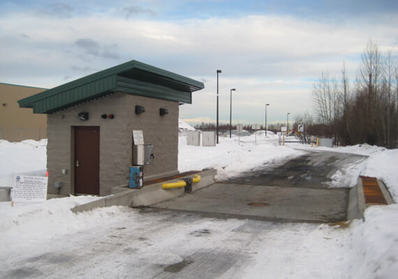 One of two gate controlling Portalogic DS-200 Waste Dump Stations installed for the City of Anchorage