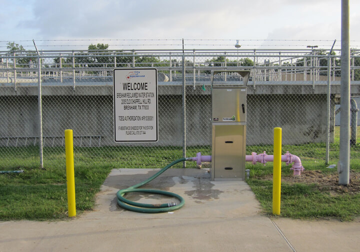 Portalogic water filling station at City of Brenham, Texas